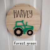 Tractor Bamboo & Acrylic Wall Plaque