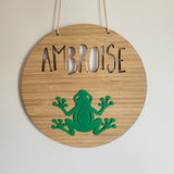 Frog Bamboo & Acrylic Wall Plaque